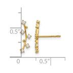 14k Polished Bar CZ Post Earrings