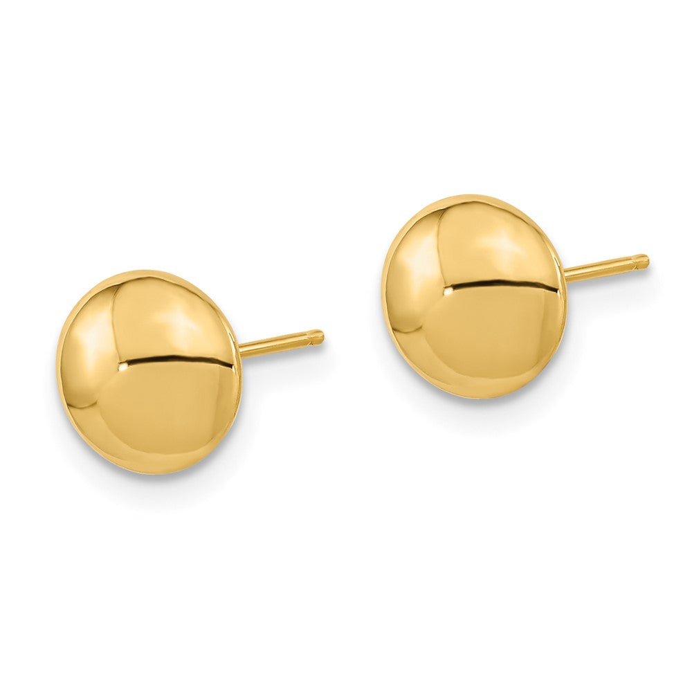 14k 8mm Polished Puffed Round Button Post Earrings