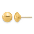 14k 8mm Polished Puffed Round Button Post Earrings