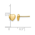 14K 6mm Polished Heart Post Stud Earrings