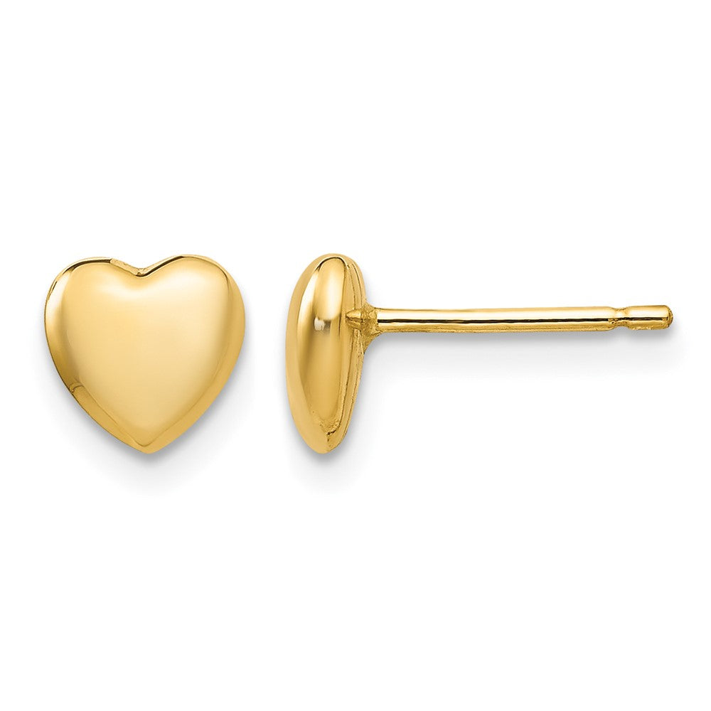 14K 6mm Polished Heart Post Stud Earrings