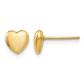 14K 6mm Polished Heart Post Stud Earrings