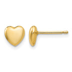 14K 6mm Polished Heart Post Stud Earrings