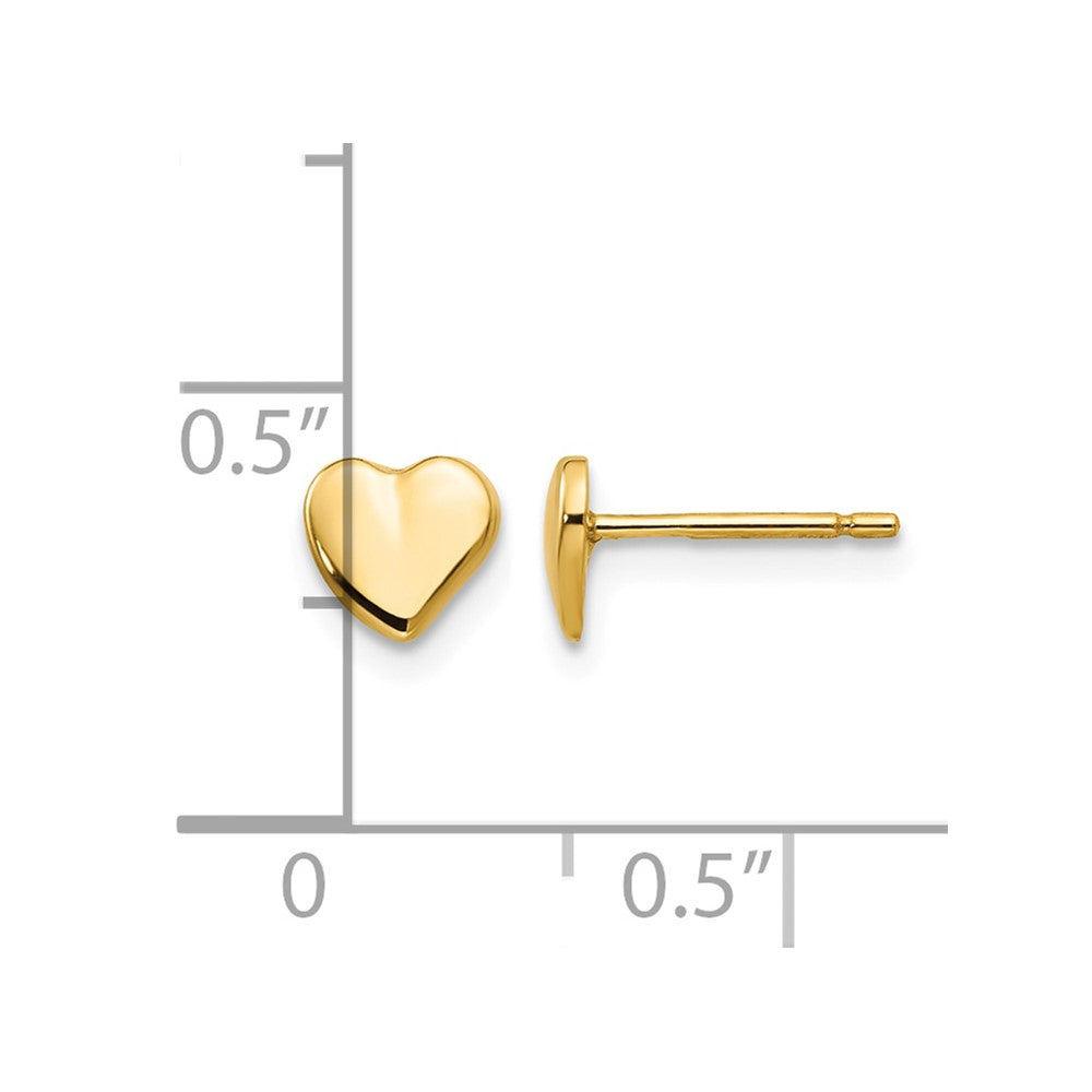 14K Polished Heart Post Earrings