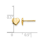 14K Polished Heart Post Earrings