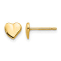 14K Polished Heart Post Earrings