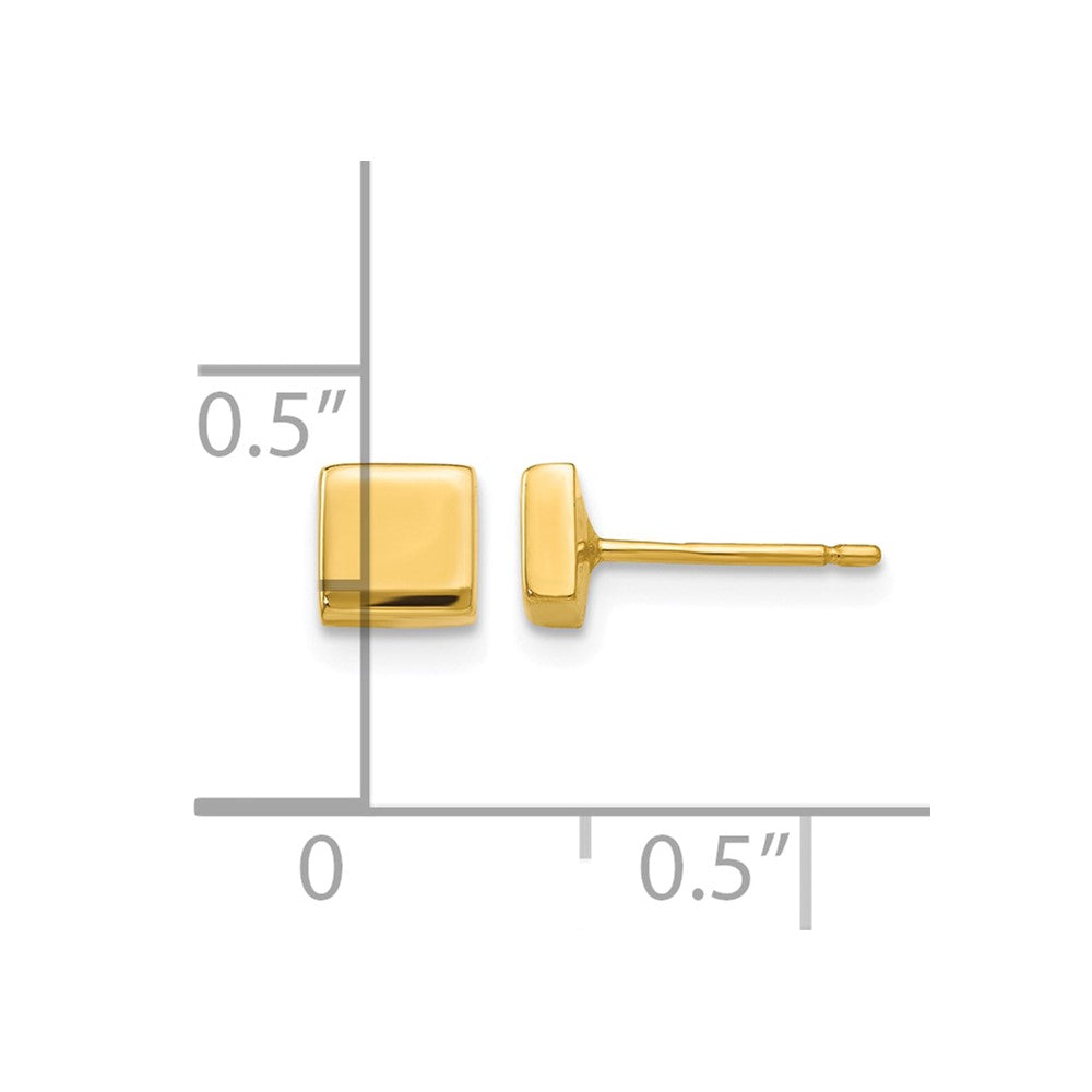 14k Polished 4.5mm Square Post Earrings