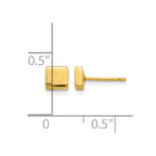 14k Polished 4.5mm Square Post Earrings