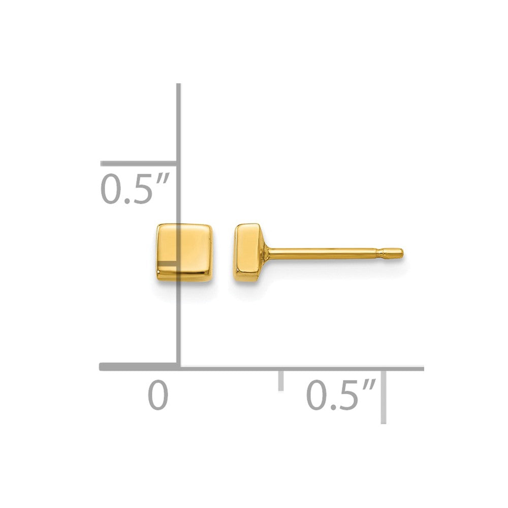 14k Polished 3.5mm Square Post Earrings