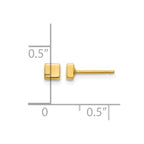 14k Polished 3.5mm Square Post Earrings