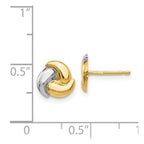 14k and White Rhodium Polished Fancy Trinity Knot Post Earrings