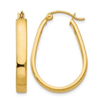 14k 3.5x27mm Polished Oval Tube Hoop Earrings