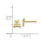 14k Bear with CZ Earrings