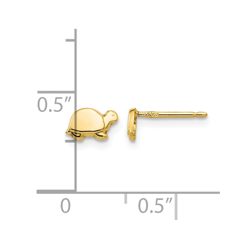 14k Polished Mini Turtle Post Earrings