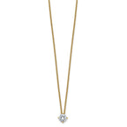 14ky 1/2ct. 5.0mm Round G H I True Light Moissanite Solitaire Necklace