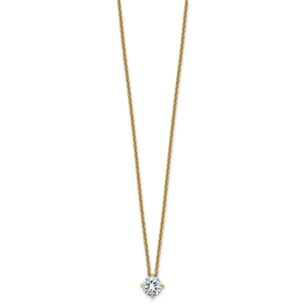 14ky 1/2ct. 5.0mm Round G H I True Light Moissanite Solitaire Necklace