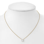14ky 1/2ct. 5.0mm Round G H I True Light Moissanite Solitaire Necklace