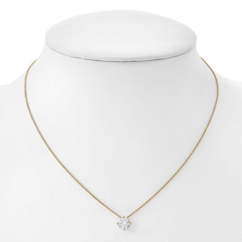 14ky 1/2ct. 5.0mm Round D E F Pure Light Moissanite Solitaire Necklace