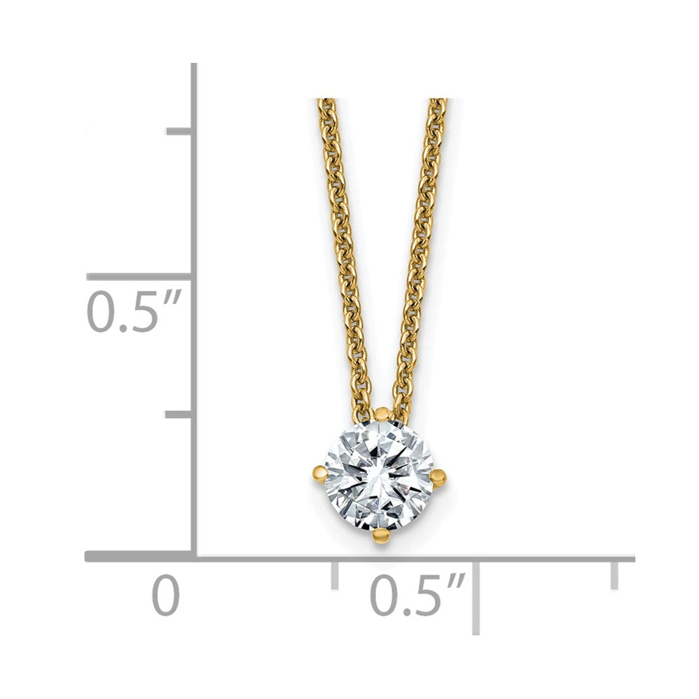 14ky 1/2ct. 5.0mm Round D E F Pure Light Moissanite Solitaire Necklace
