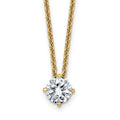 14ky 1/2ct. 5.0mm Round G H I True Light Moissanite Solitaire Necklace