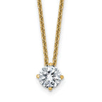 14ky 1/2ct. 5.0mm Round G H I True Light Moissanite Solitaire Necklace