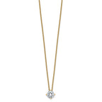 14ky 3/4ct. 6.0mm Round D E F Pure Light Moissanite Solitaire Necklace