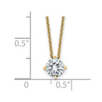 14ky 3/4ct. 6.0mm Round G H I True Light Moissanite Solitaire Necklace