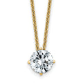 14ky 1ct. 6.5mm Round D E F Pure Light Moissanite Solitaire Necklace