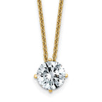 14ky 1ct. 6.5mm Round G H I True Light Moissanite Solitaire Necklace