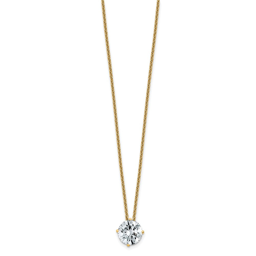 14ky 1.50ct. 7.5mm Round G H I True Light Moissanite Solitaire Necklace