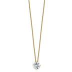 14ky 1.50ct. 7.5mm Round G H I True Light Moissanite Solitaire Necklace