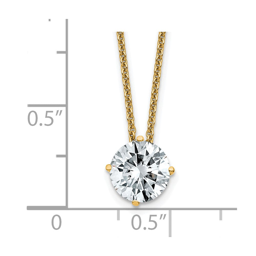 14ky 1.50ct. 7.5mm Round G H I True Light Moissanite Solitaire Necklace