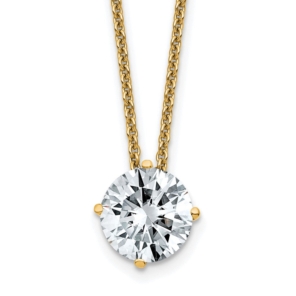 14ky 1.50ct. 7.5mm Round G H I True Light Moissanite Solitaire Necklace
