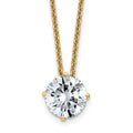 14ky 1.50ct. 7.5mm Round G H I True Light Moissanite Solitaire Necklace