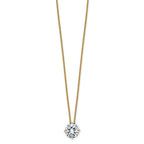 14ky 2ct. 8.0mm Round G H I True Light Moissanite Solitaire Necklace