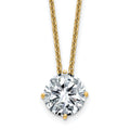 14ky 2ct. 8.0mm Round G H I True Light Moissanite Solitaire Necklace