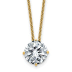 14ky 2ct. 8.0mm Round G H I True Light Moissanite Solitaire Necklace