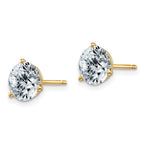 14ky 2.50ct. 7.0mm Round J-K Color Moissanite Earrings