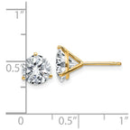 14ky 2.50ct. 7.0mm Round G H I True Light Moissanite Earrings