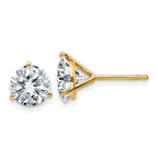 14ky 2.50ct. 7.0mm Round D E F Pure Light Moissanite Earrings