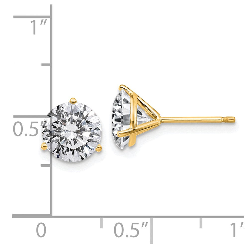 14ky 3ct. 7.5mm Round J-K Color Moissanite Earrings