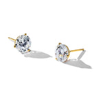 14ky 3ct. 7.5mm Round D E F Pure Light Moissanite Earrings