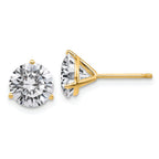 14ky 3ct. 7.5mm Round J-K Color Moissanite Earrings