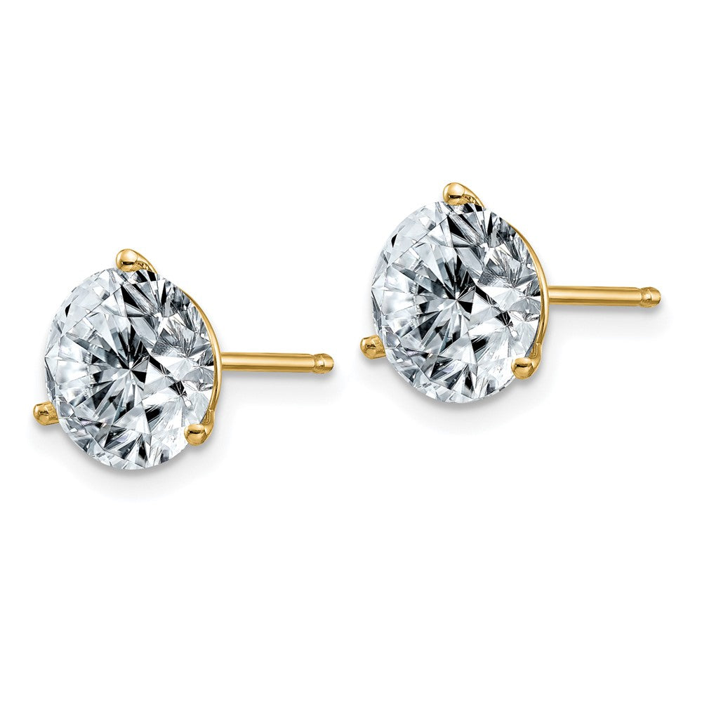 14ky 4ct. 8.00mm Round G H I True Light Moissanite Earrings