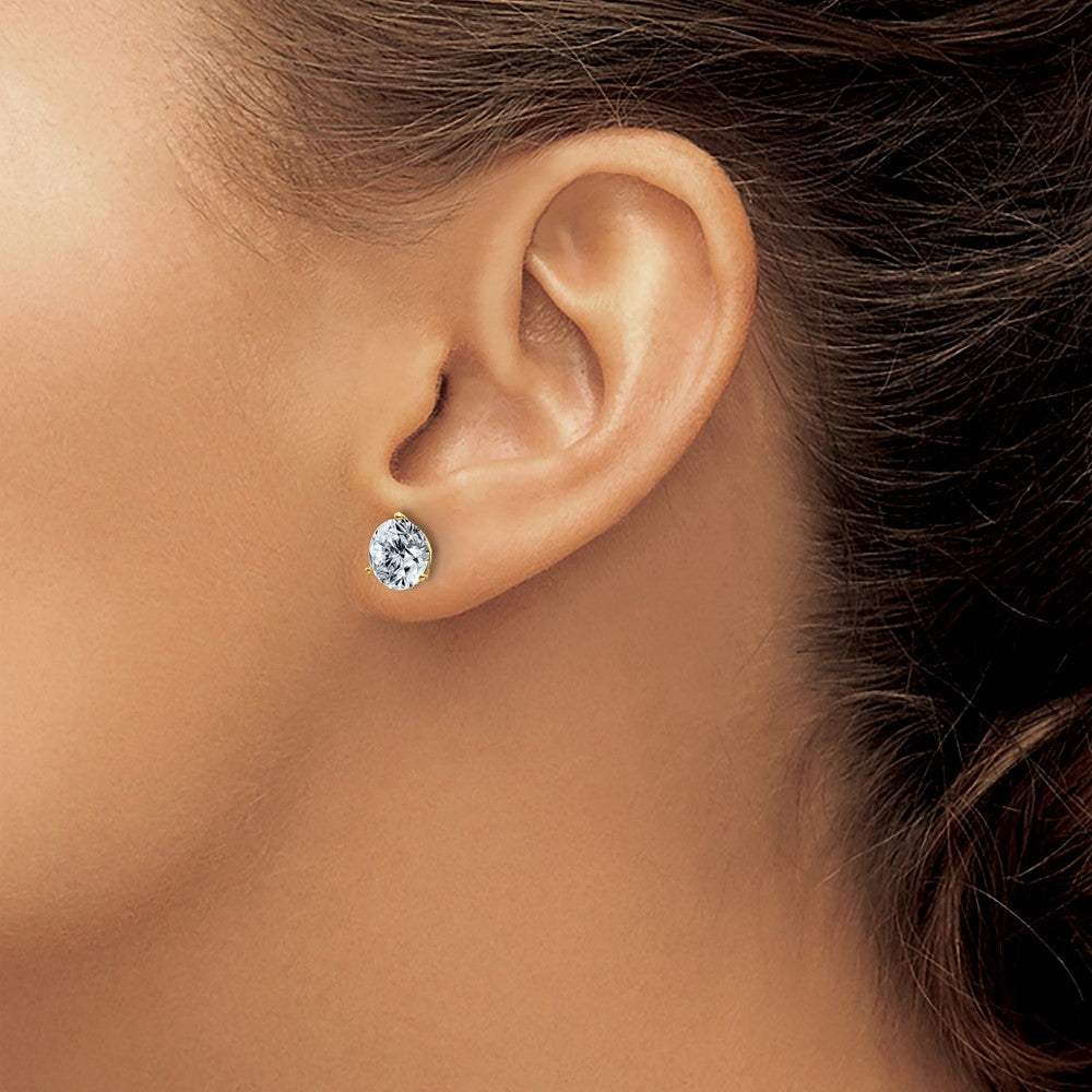 14ky 4ct. 8.0mm Round D E F Pure Light Moissanite Earrings