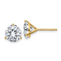 14ky 4ct. 8.0mm Round D E F Pure Light Moissanite Earrings
