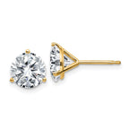 14ky 4ct. 8.0mm Round D E F Pure Light Moissanite Earrings