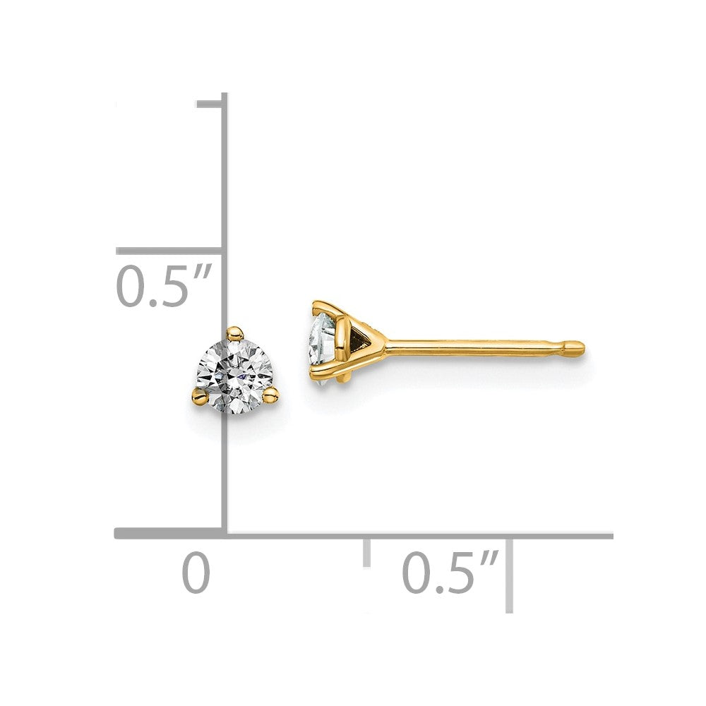 14ky 1/3ct. 3.5mm Round J-K Color Moissanite Earrings
