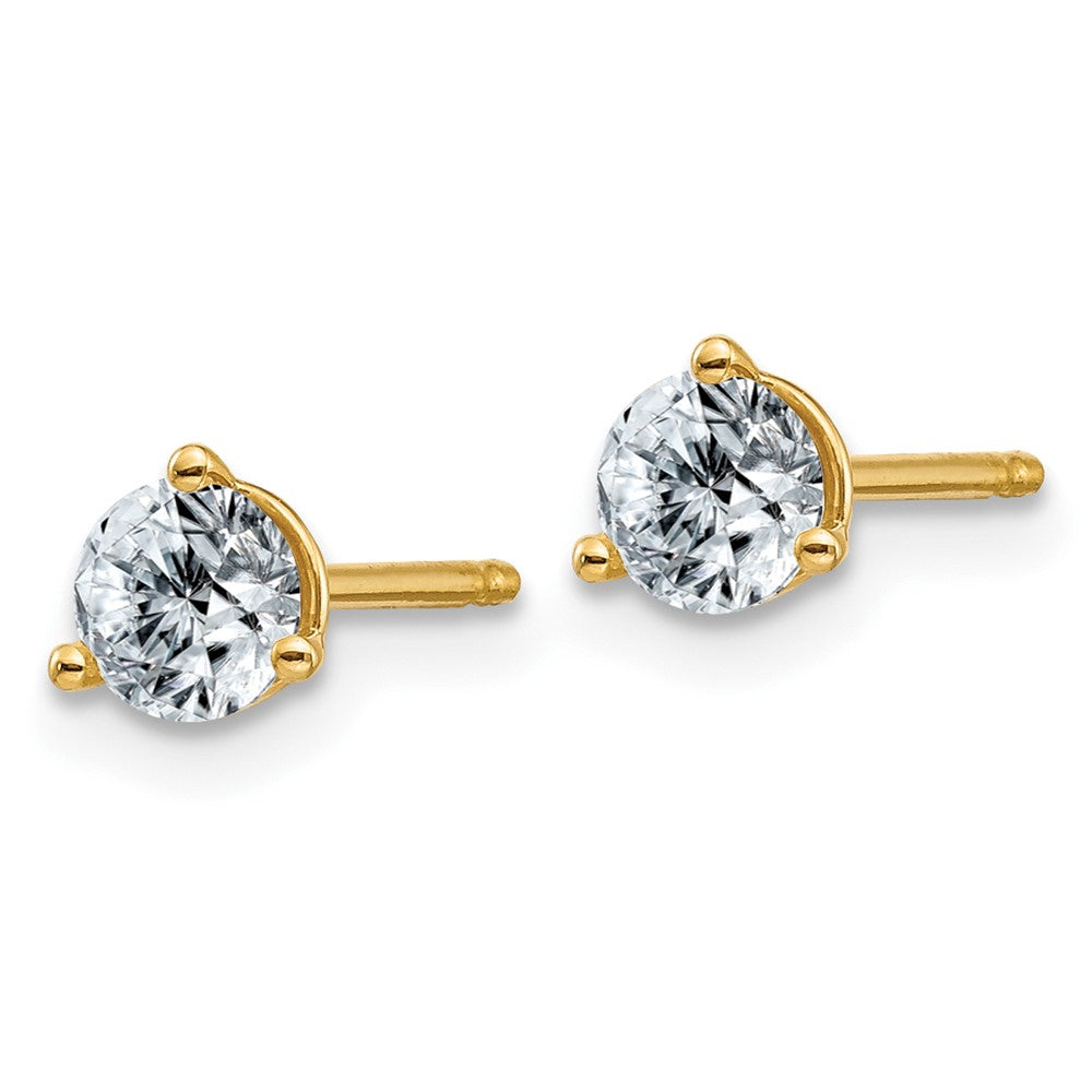 14ky 1/2ct. 4.0mm Round G H I True Light Moissanite Earrings