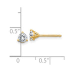 14ky 1/2ct. 4.0mm Round G H I True Light Moissanite Earrings